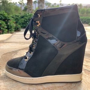 Jimmy Choo Patent Leather & Suede Booties